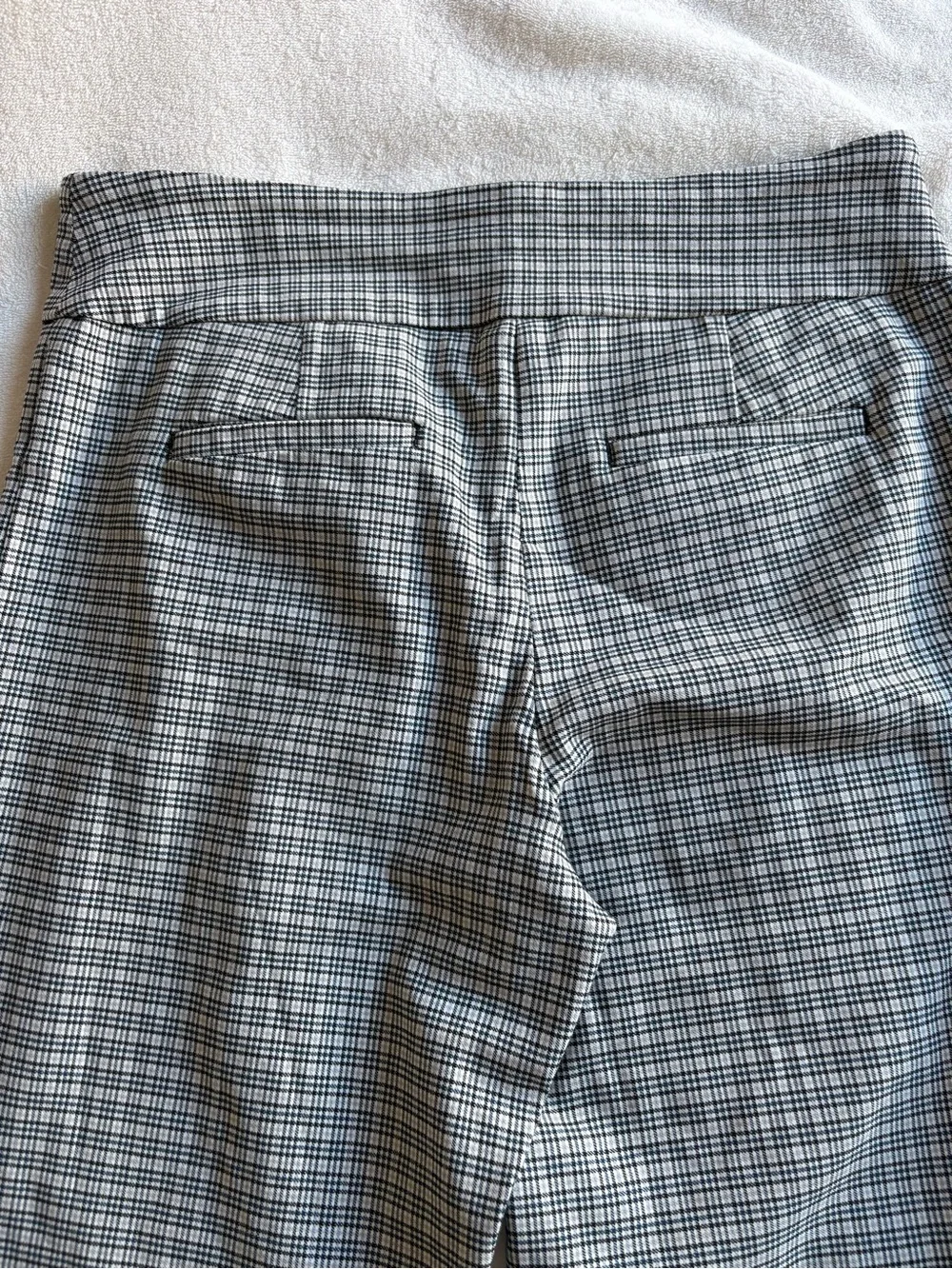 Tribal Black and White Plaid Pull On Ankle Dress Pants